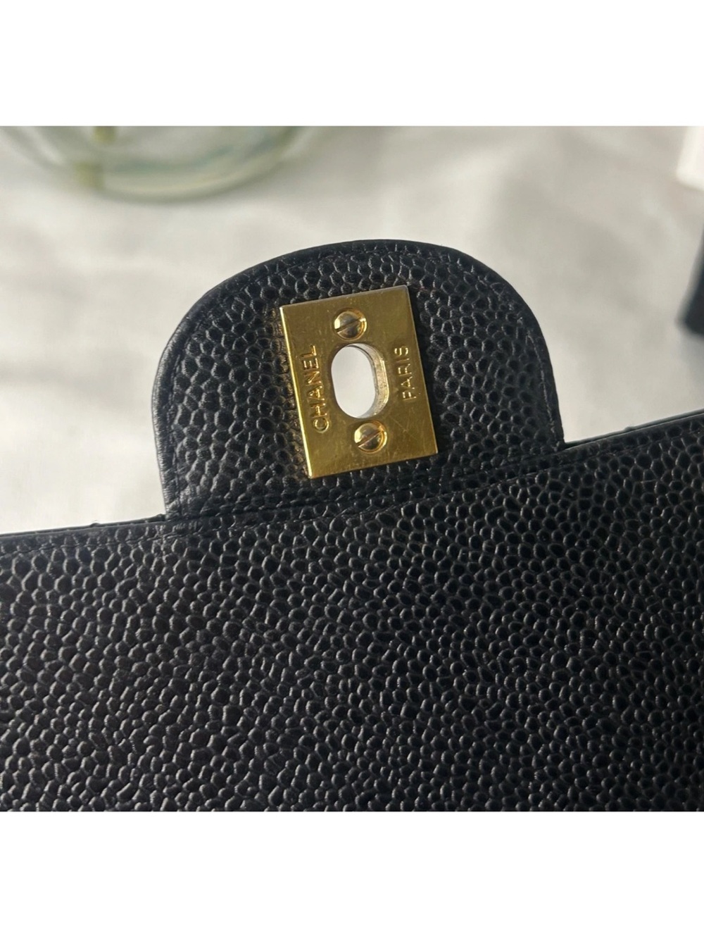 CHANEL Medium Classic Double Flap Caviar Quilted Handbag Black / Gold Hardware - Picture 16 of 16